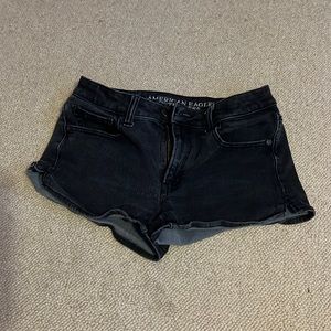 Black jean shorts